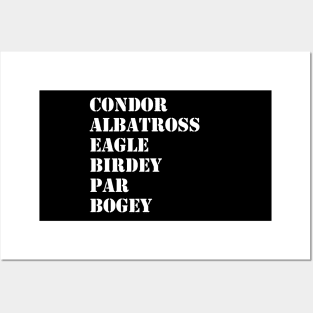 Golf Condor Albatross Eagle Birdie Par Bogey Posters and Art